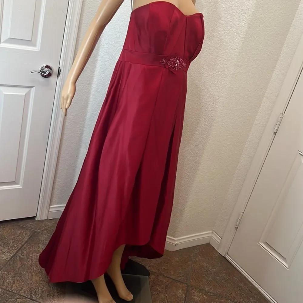 Red Wedding Dress David’s Bridal Dress Sz 20 Beaded 💯 Polyester Mother Of Bride